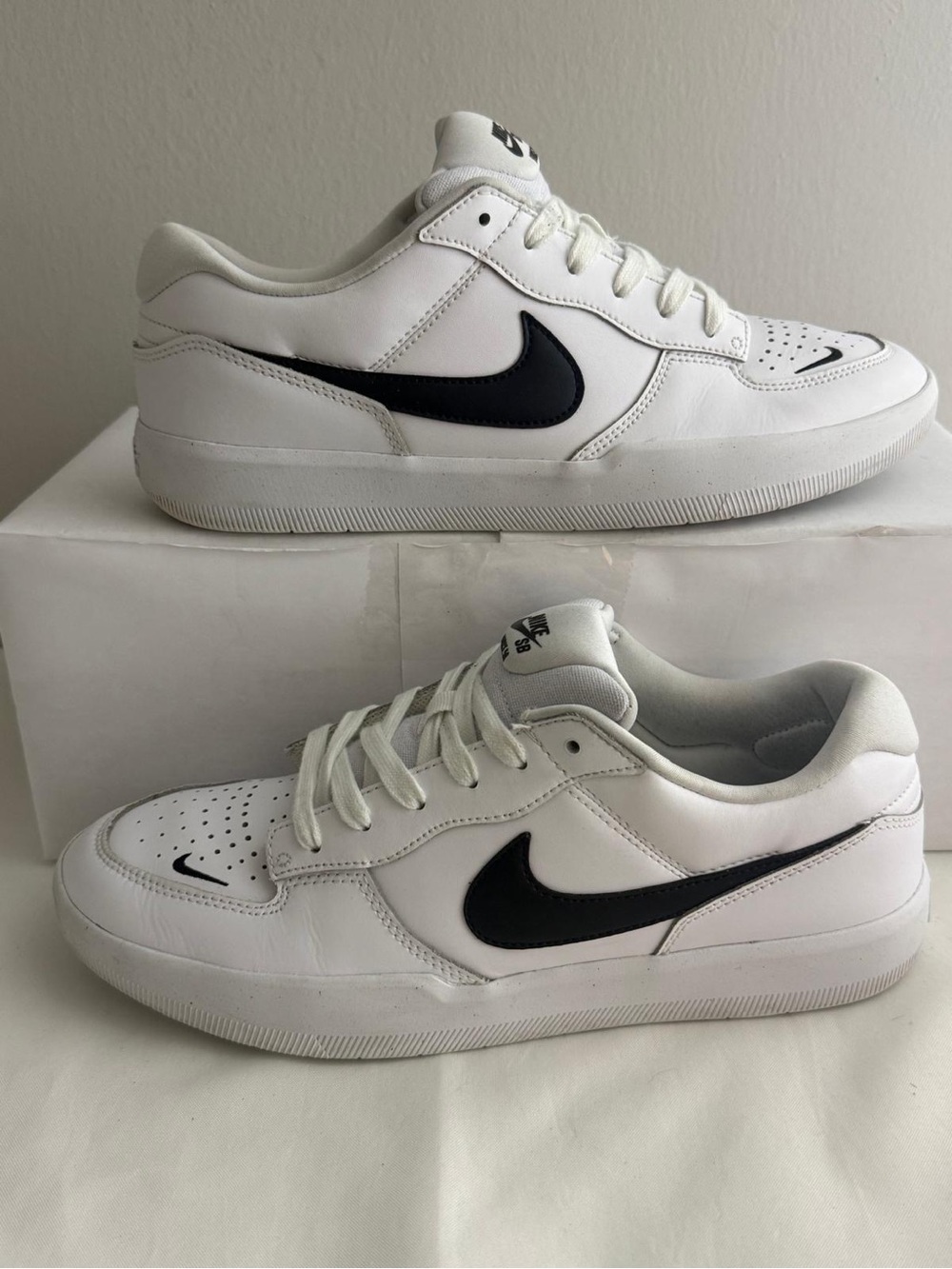 Nike Force 58 Premium SB Low Top White/Black Leather DH7505-101 Men’s 10.5
